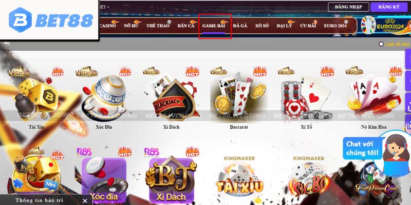 BET88 hợp tác với nhiều nhà phát triển game bài uy tín